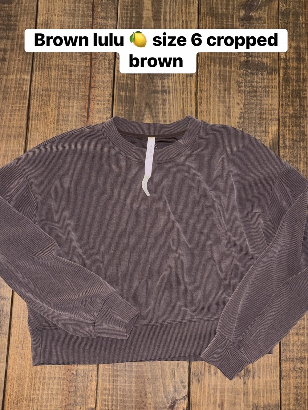 lululemon athletica Men's Cropped Ribbed Crewneck Sweater — Brown